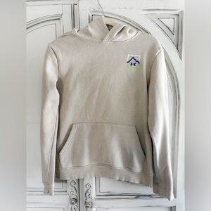 Under Armour Youth XL Hoodie Tan Beige Pullover Sweatshirt Logo Front Pocket